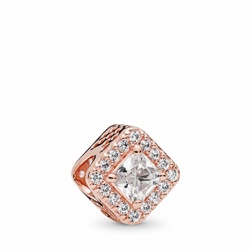 Pandora Rose™ Geometric Radiance Charm - Pandora Rose/Cubic Zirconia - Canada | GV6502IV